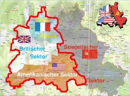 A divisão de Berlim entre URSS, EUA, França e Reino Unido A divisão de Berlim entre URSS, EUA, França e Reino Unido