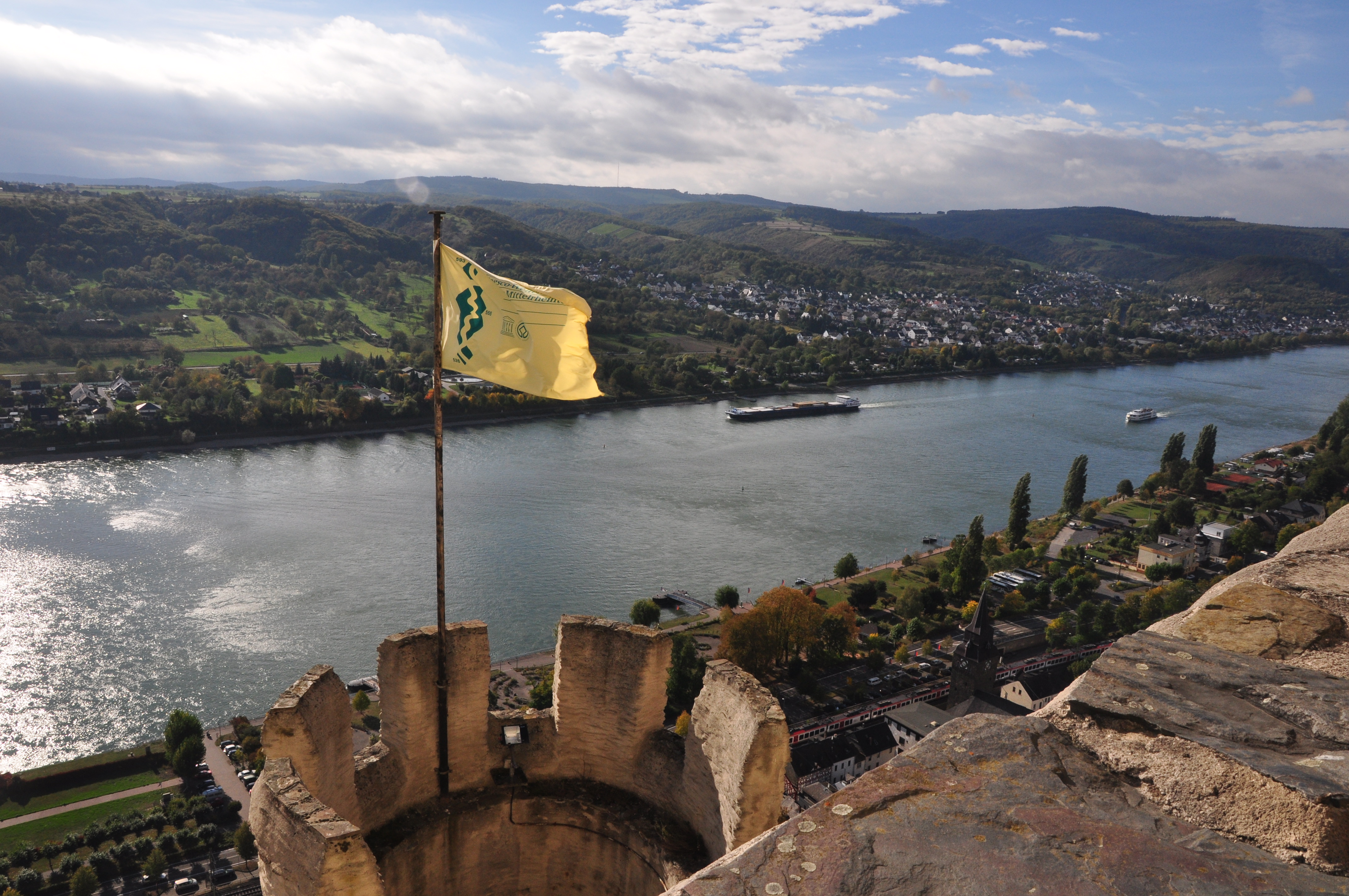 A bela vista do alto do Castelo Marksburg