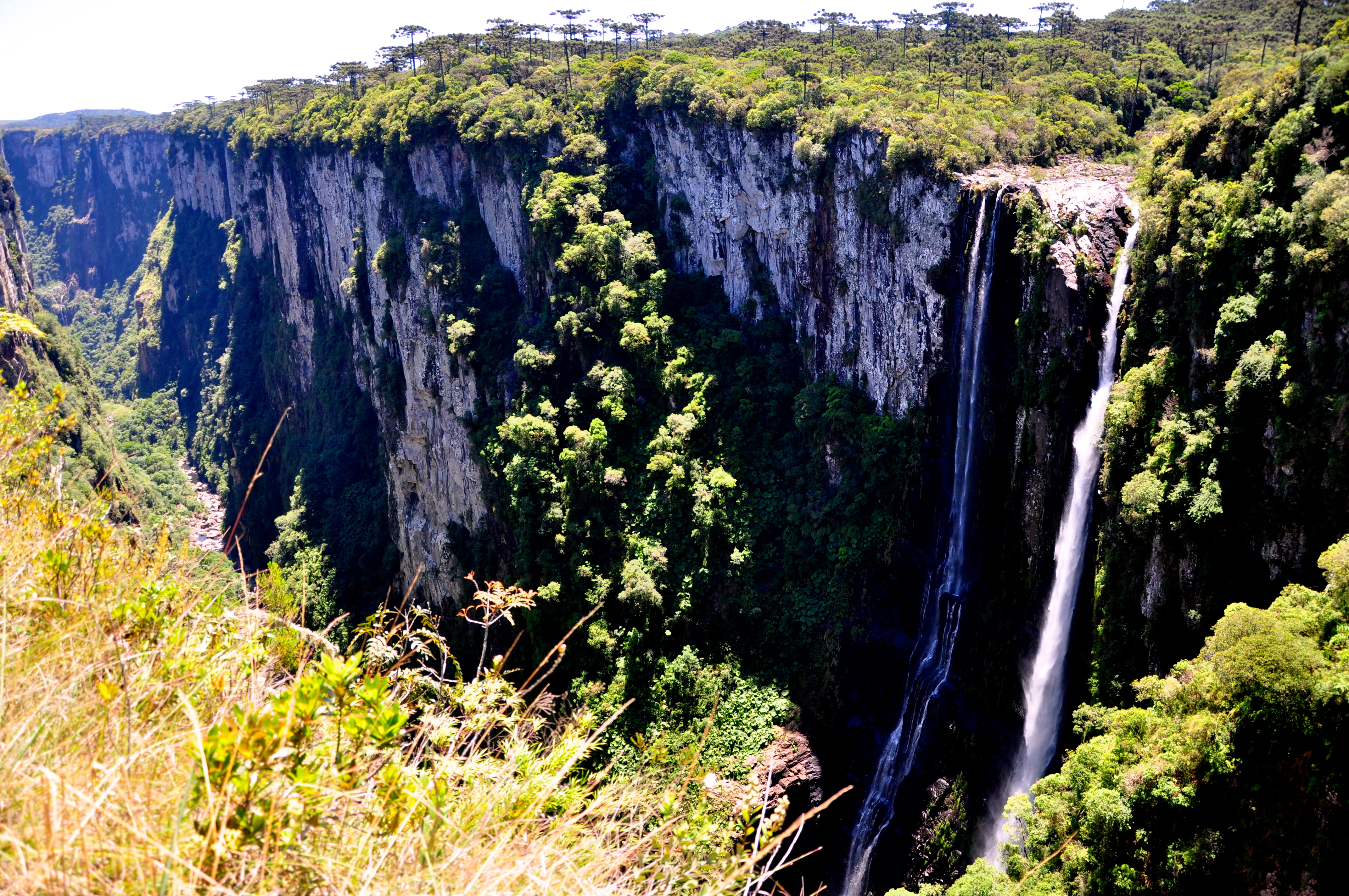 A Cachoeira Véu de Noiva despenca de 700m de altura.
