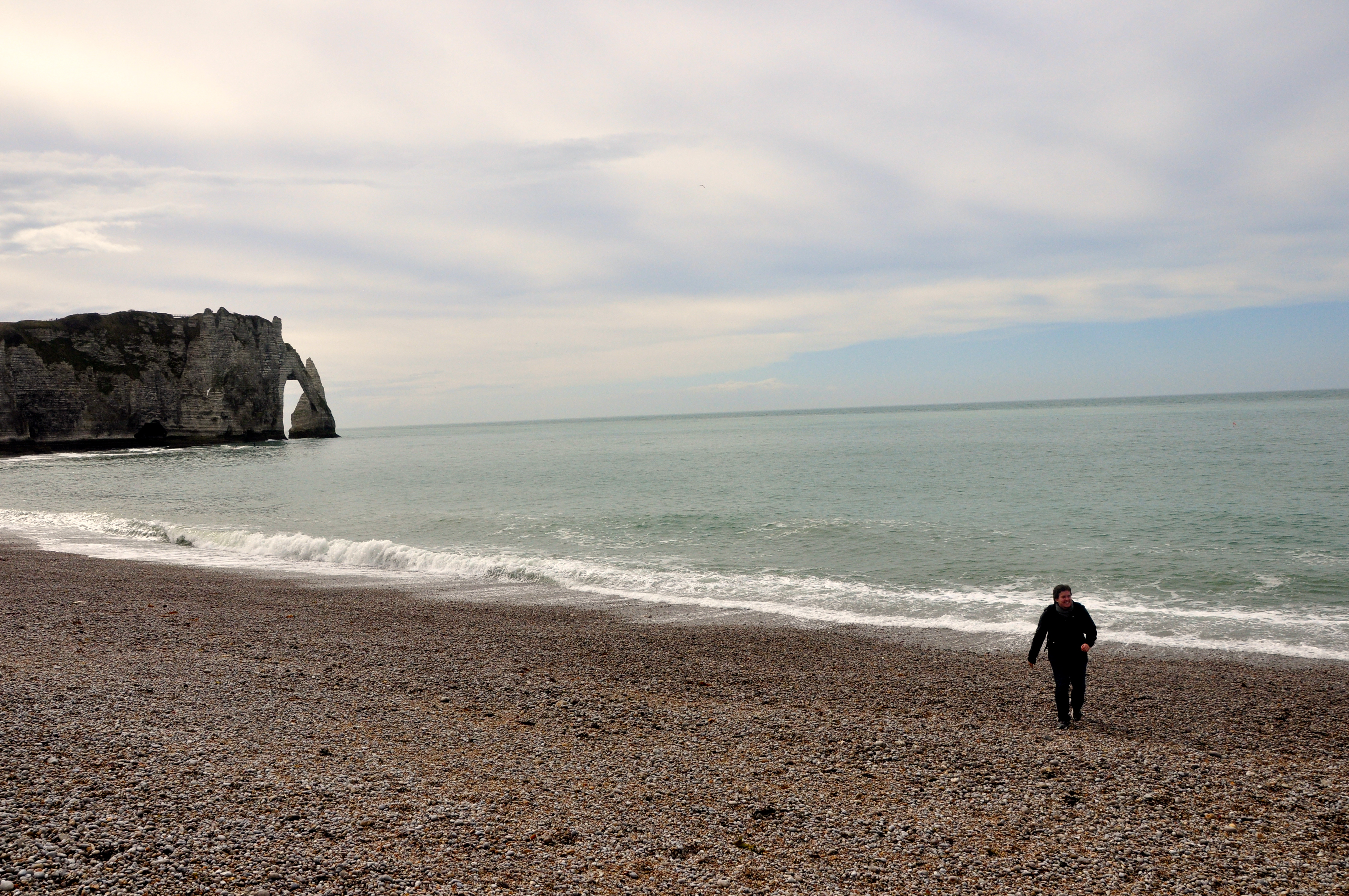 A praia de pedras de Galet.