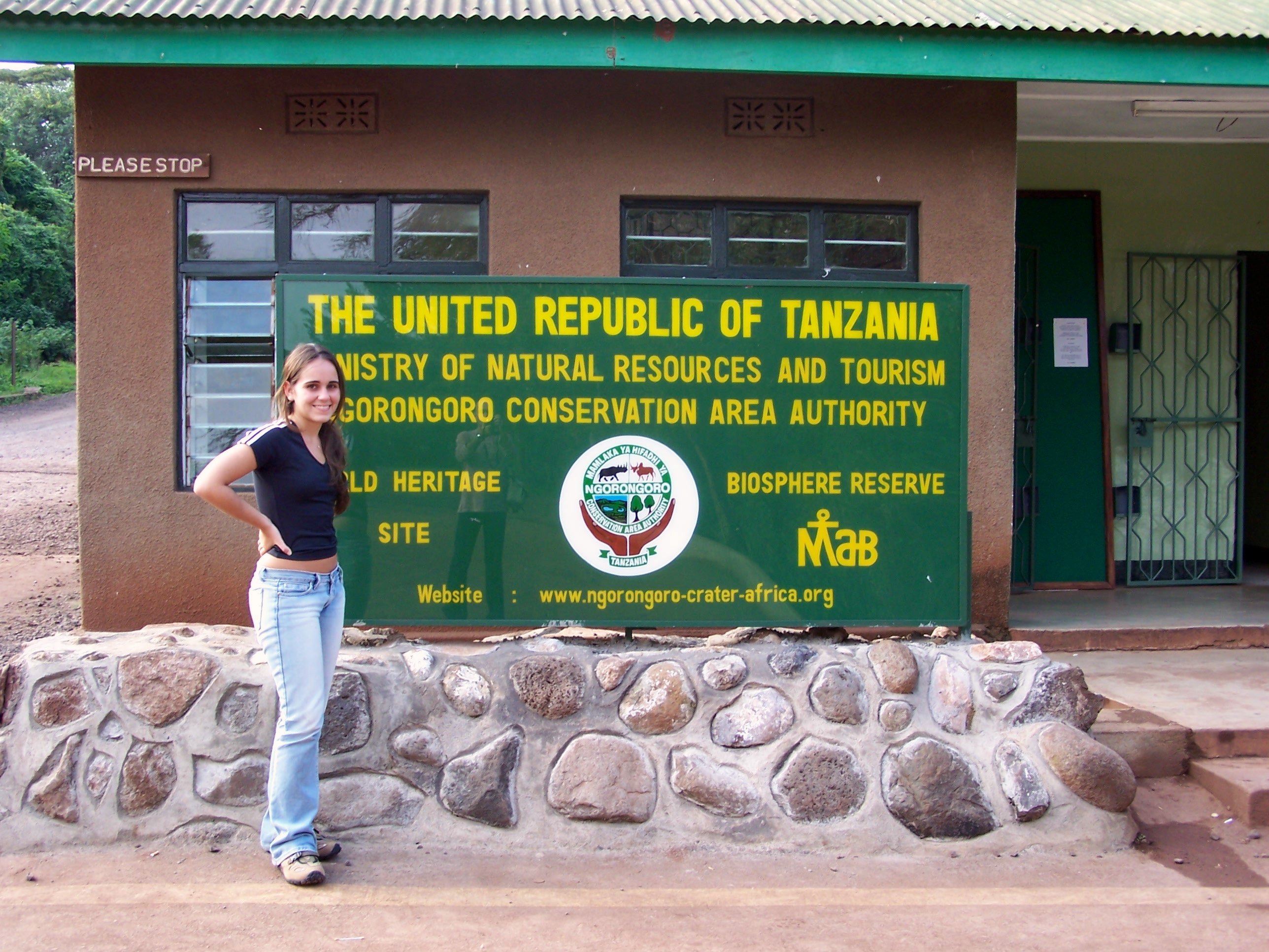 A entrada do Parque Nacional do Ngorongoro no Quênia.