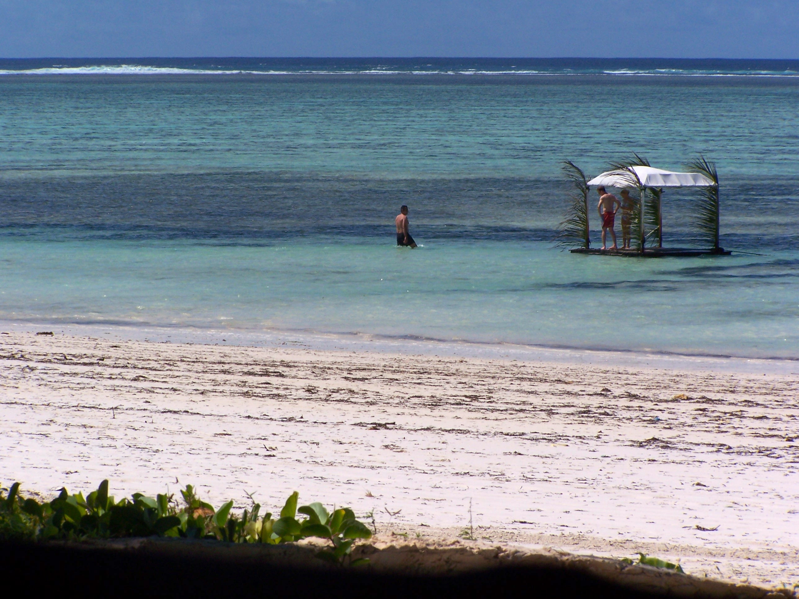 A praia de Zanzibar.