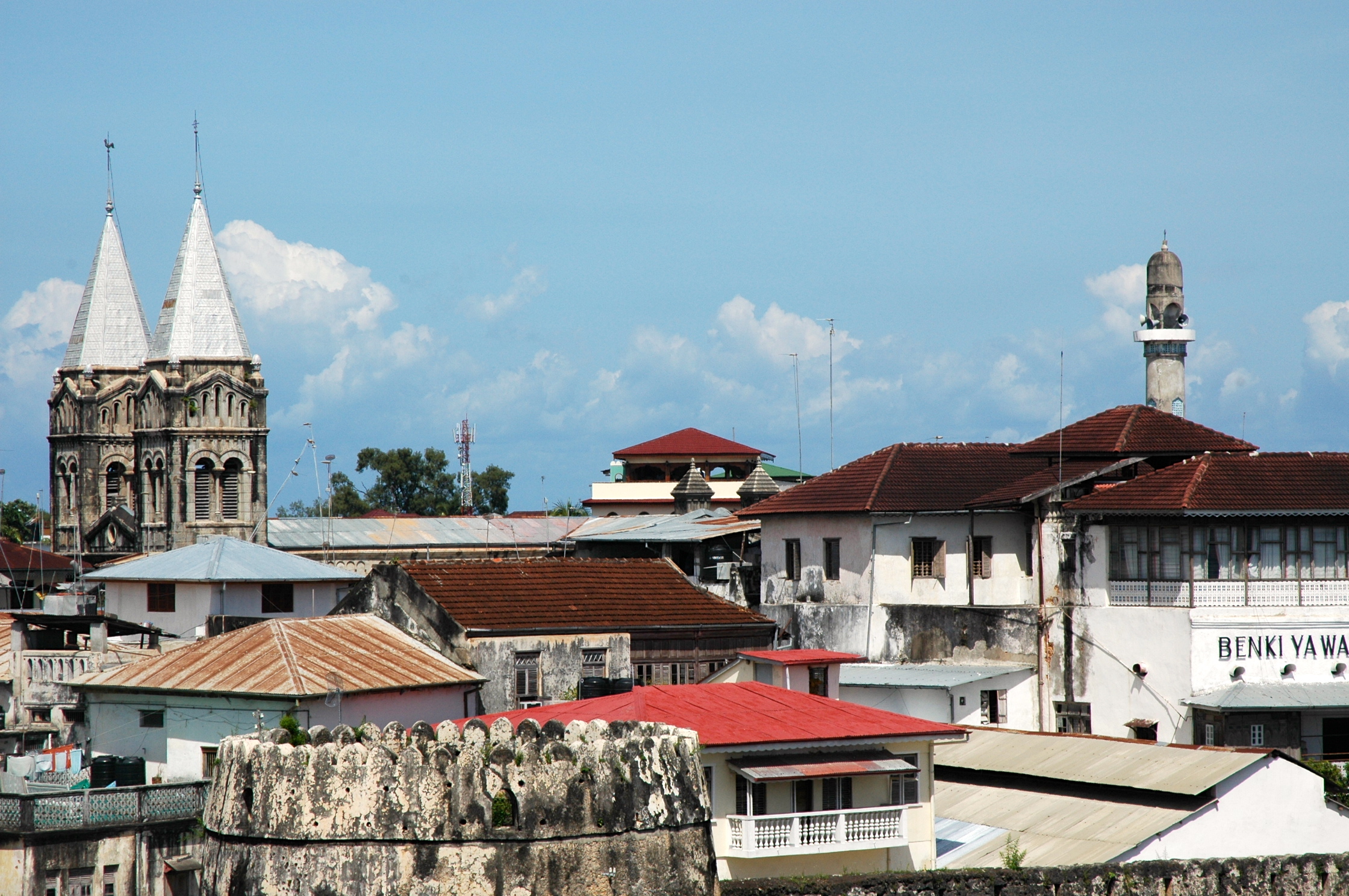 O centro antigo de Zanzibar.