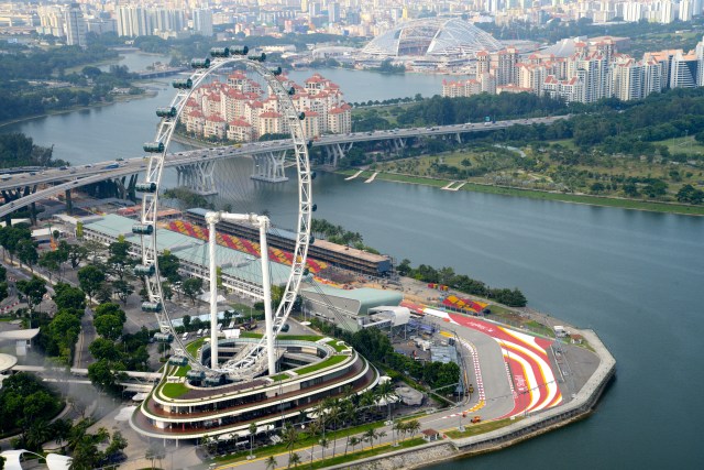 A vista de Singapura do alto do Marina Bay Sands