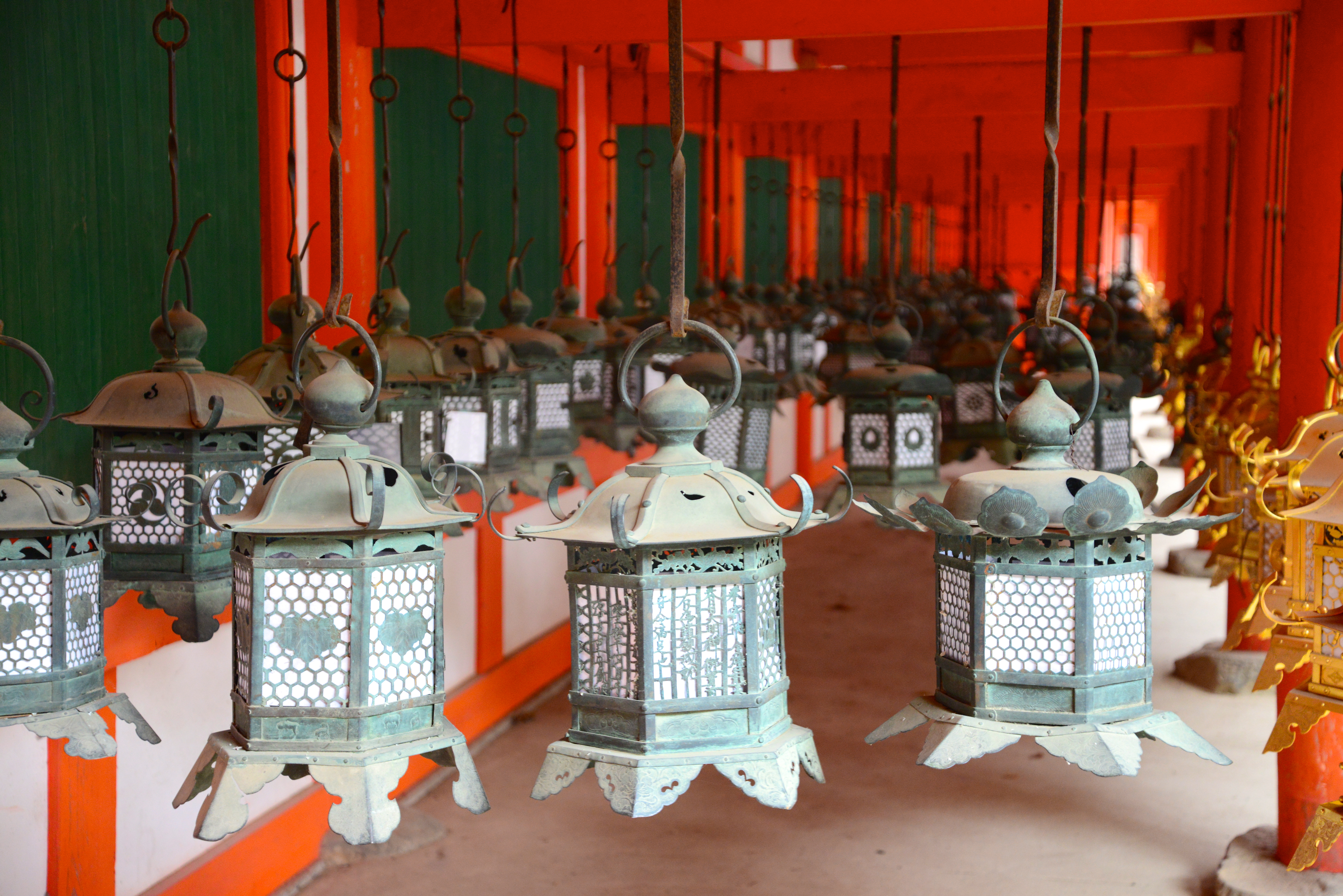 As lanternas de bronze do Templo Kasuga Taisha