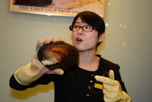 Demonstração sobre a formação das pérolas.