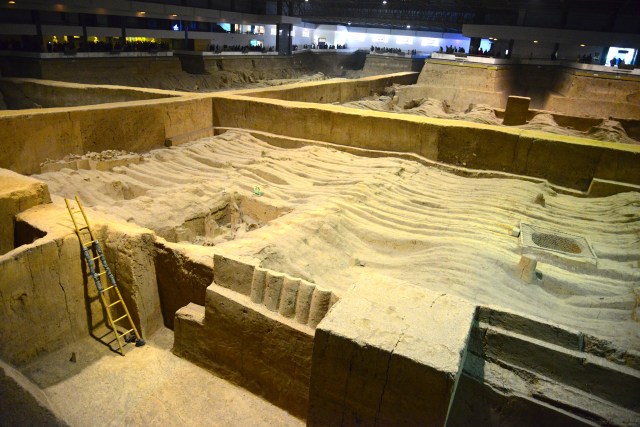 Trincheiras que ainda não foram escavadas.