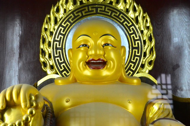 O Buda gordinho e risonho é símbolo de fartura e felicidade.