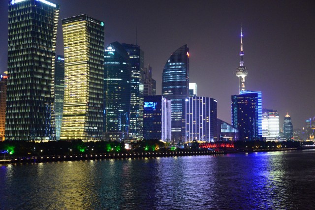 Vista noturna da Região do Pudong.