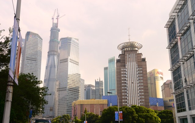 A imponente região do Pudong.