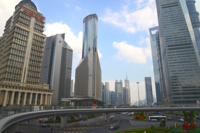 Os arranha-céus do Pudong.