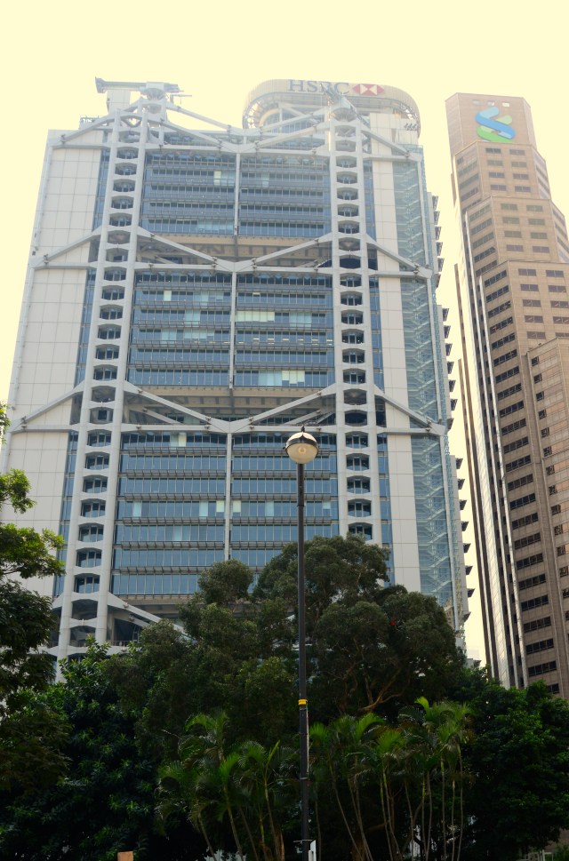 A sede do HSBC é um marco de Hong Kong.