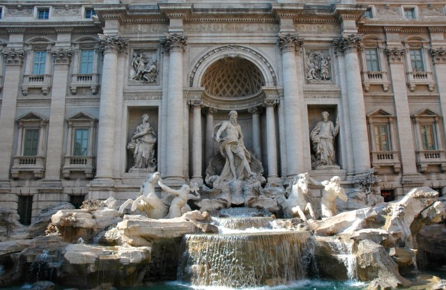 A Fontana di Trevi.