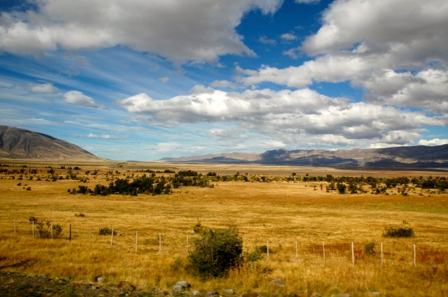 As estepes da Patagônia.