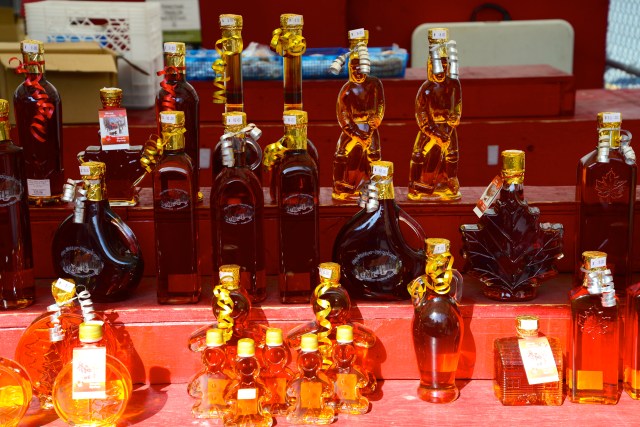 Produtos derivados do xarope do bordo.
