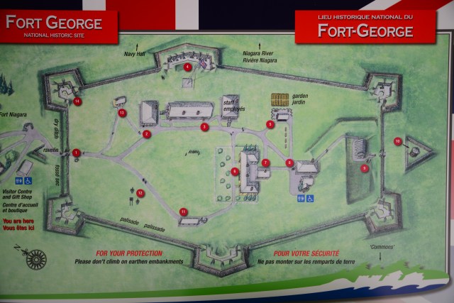 Planta do Forte George que protegia Niagara on The Lake.