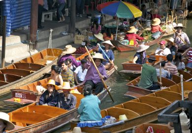 O Mercado Flutuante da Tailândia