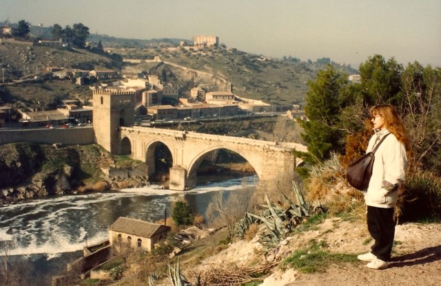 A ponte sobre o Rio Tejo.