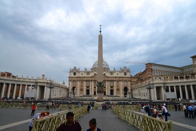 A Praça de São Pedro no Vaticano.