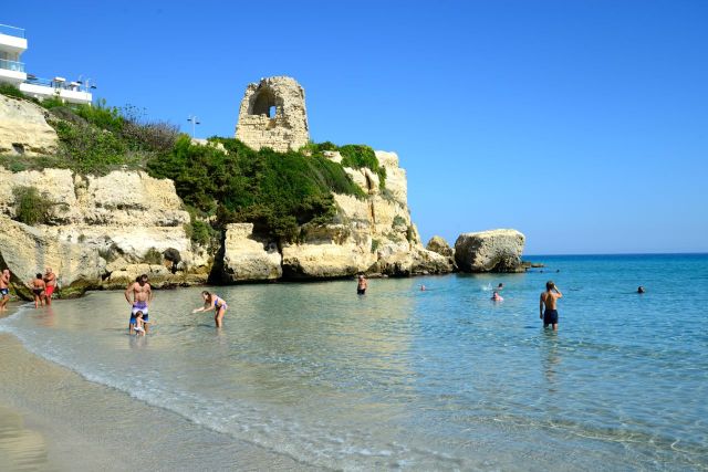 Praia em Torre dell'Orso.