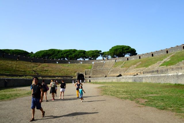 O anfiteatro romano de Pompeia
