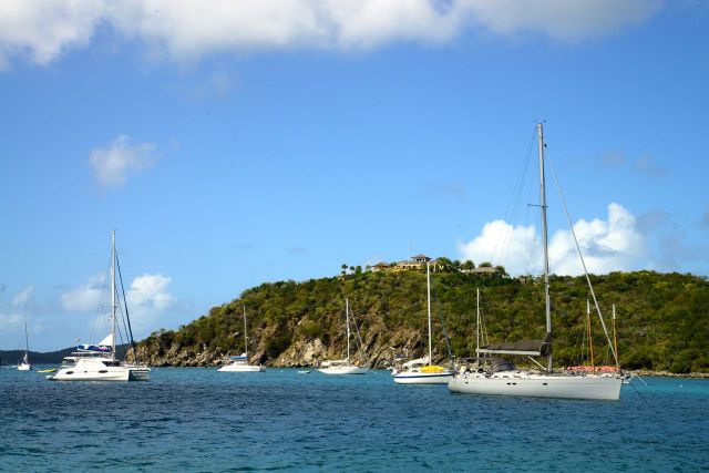 Chegando à Ilha Virgin Gorda.