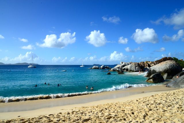 A bela praia de The Devil Bay