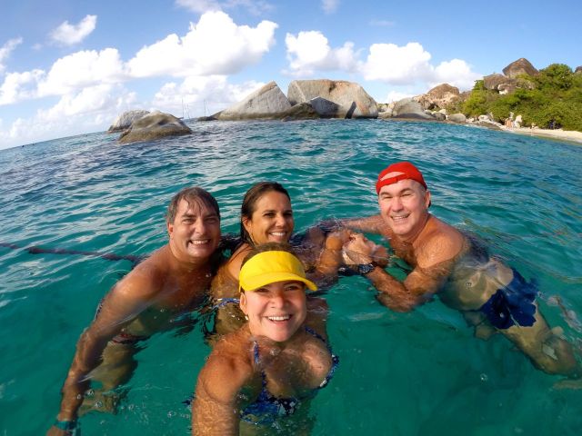 O nosso grupo nas águas do Caribe