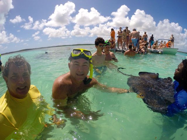 Nadando com as arraias.