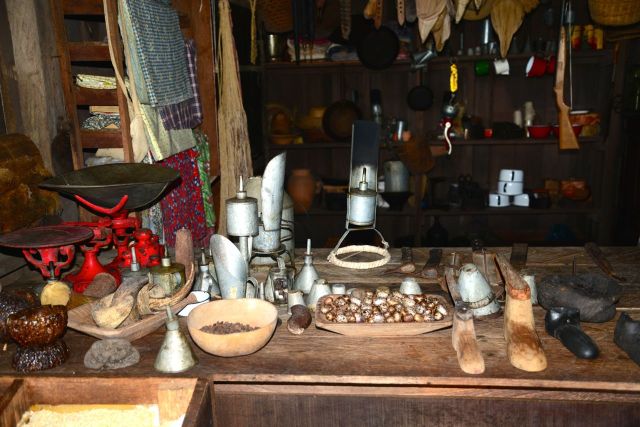 Simulação de uma venda no Museu da Seringueira.