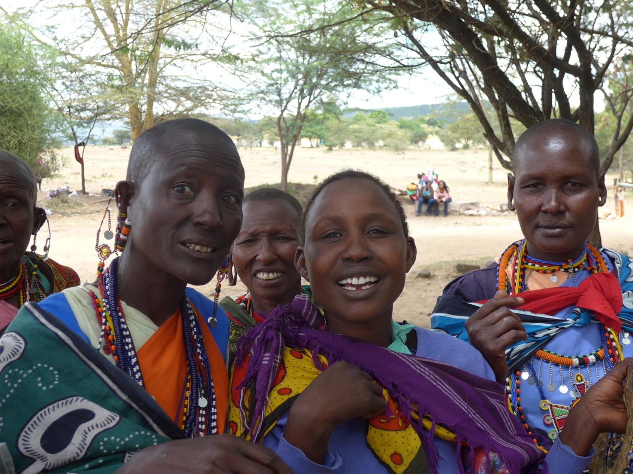 As mulheres Masai na entrada do Parque Nacional Masai Mara.