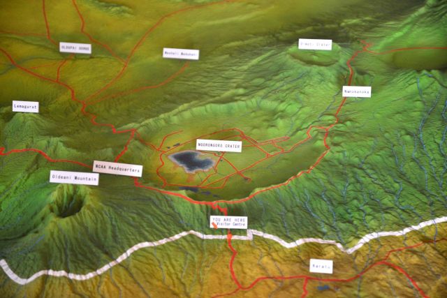 Maquete da Cratera do Ngorongoro.