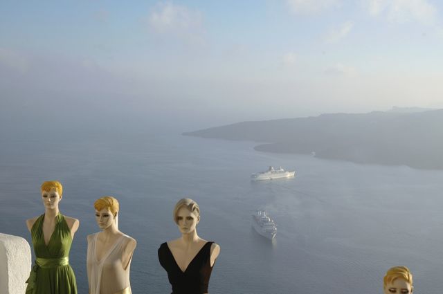 Terraços de Santorini.