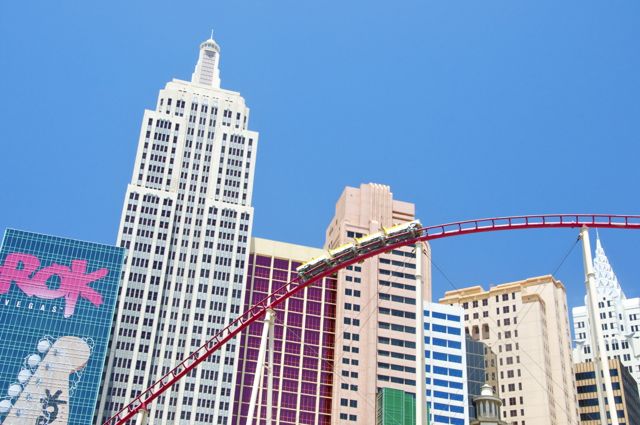 A fachada do Hotel New York em Las Vegas.