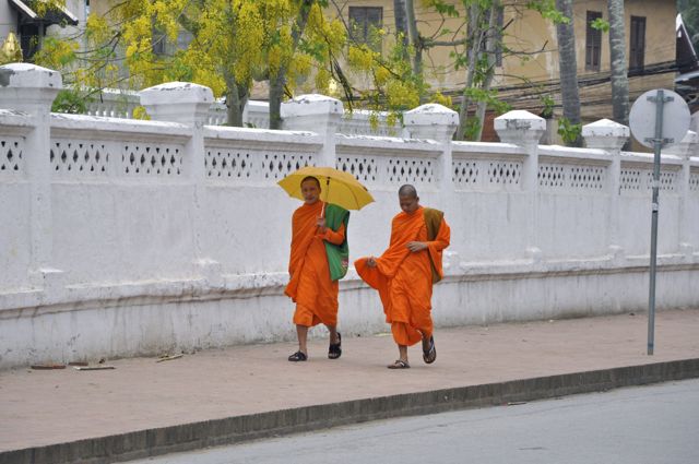 Monges budistas em Luang Prabang