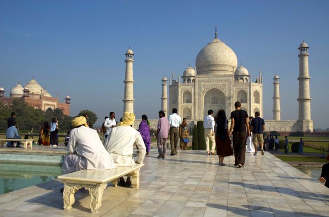 O Taj Mahal na Índia.