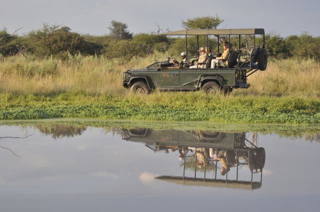 As Land Rover usadas nos safaris em Botswana.
