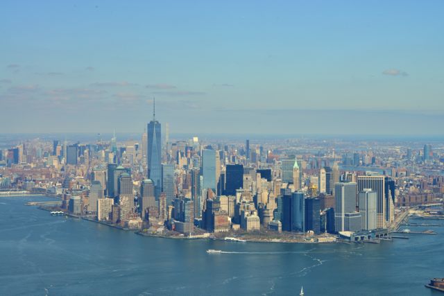 A ponta sul da Ilha de Manhattan em Nova York.