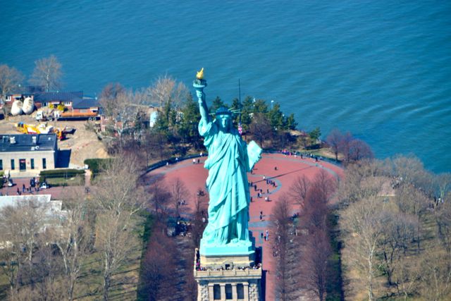 Cara a cara com a Estátua da Liberdade.