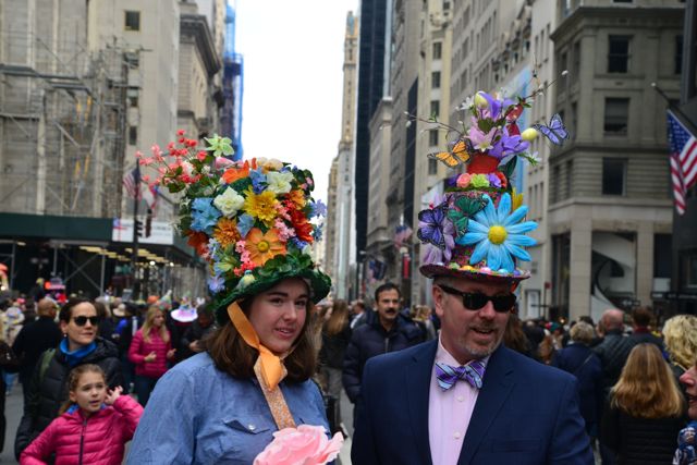 A criatividade nos chapéus.
