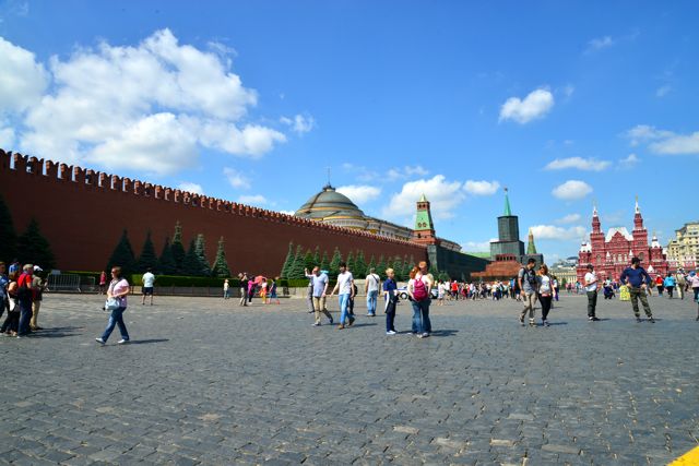 A muralha do Kremlin na Praça Vermelha