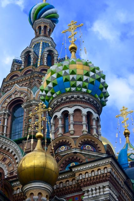 Detalhes das cúpulas da Catedral do Sangue Derramado