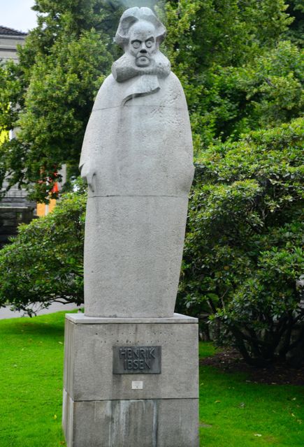 Estátua em homenagem a Henrik Ibsen.